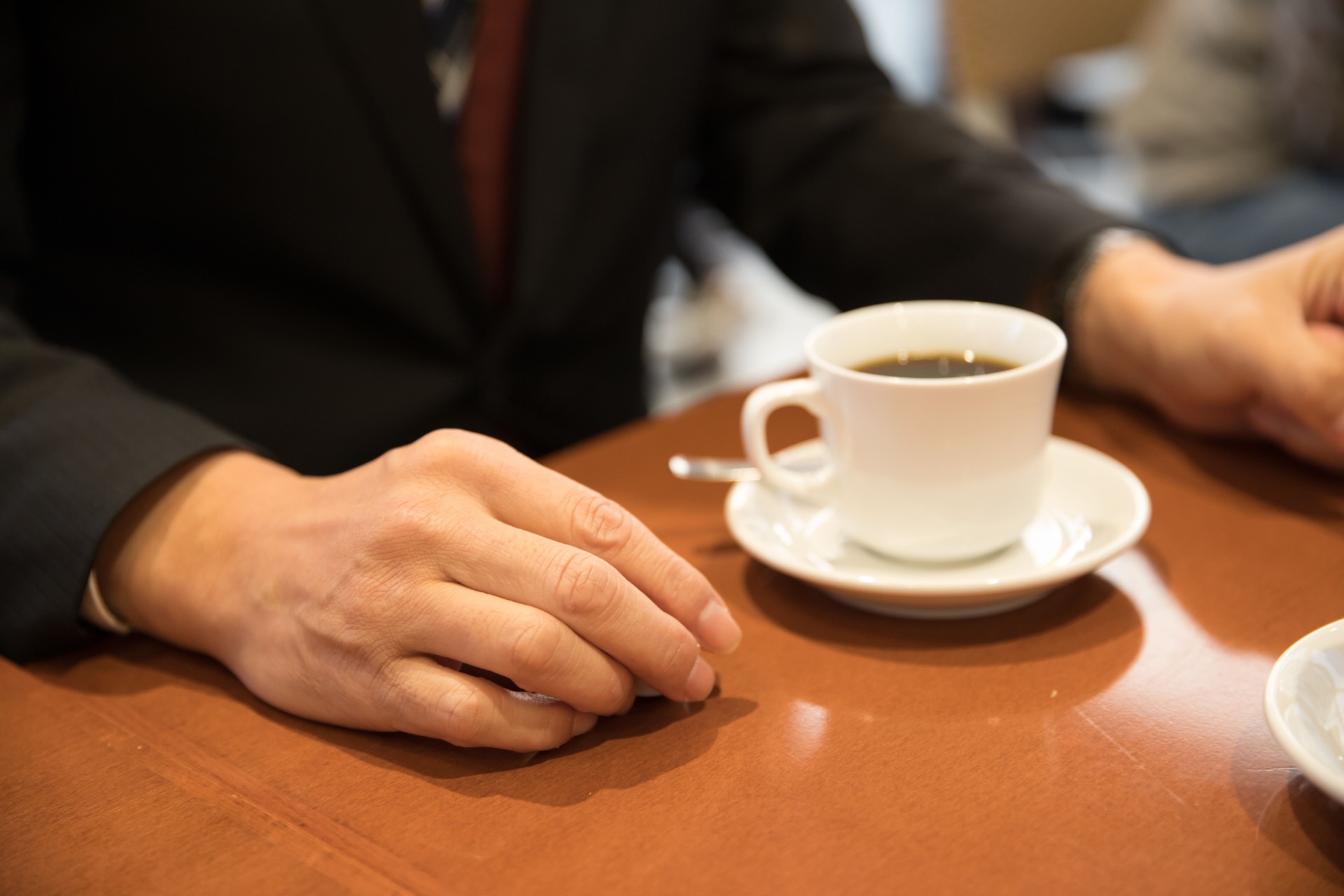 Business meeting with coffee